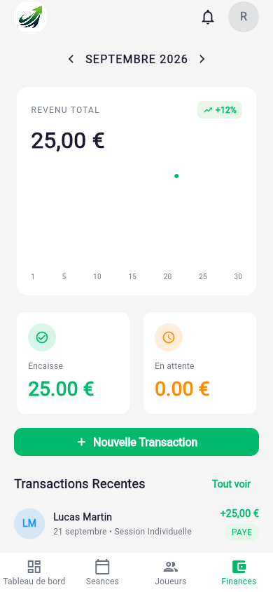 Finances et encaissements Coach G